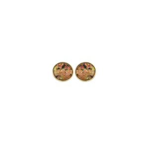 GOLD MOTHER OF PEARL GOLD PLATED 12MM BUTTON EARRING