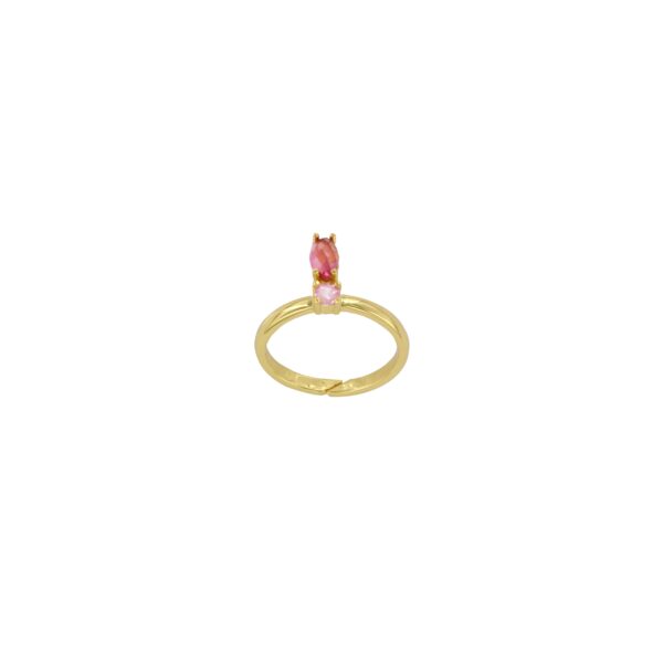 UNIVERSAL RING GOLD PLATED MINI CRYSTAL FACETATED MULTICOLO