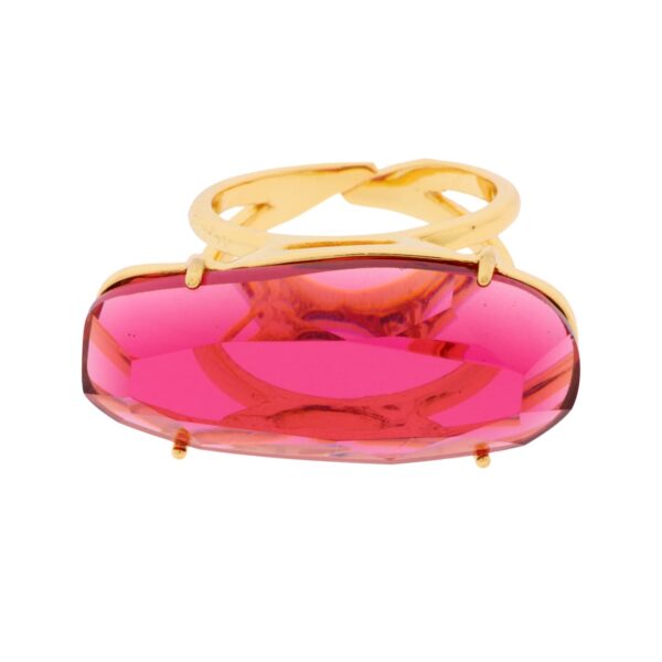 ANILLO UNIVERSAL IRREGULAR CHAPADO ORO CRISTAL FACETADO.