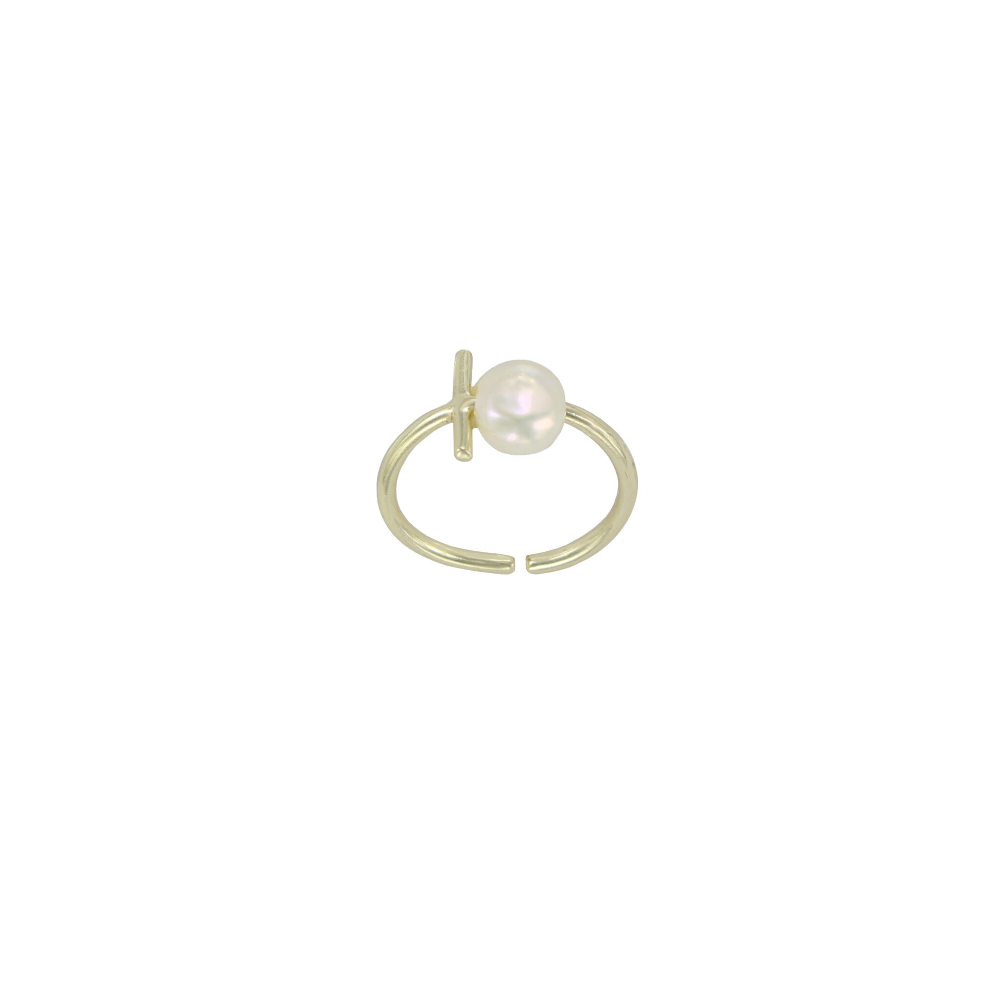 ANILLO UNIVERSAL CHAPADO ORO & PERLA DE CONCHA