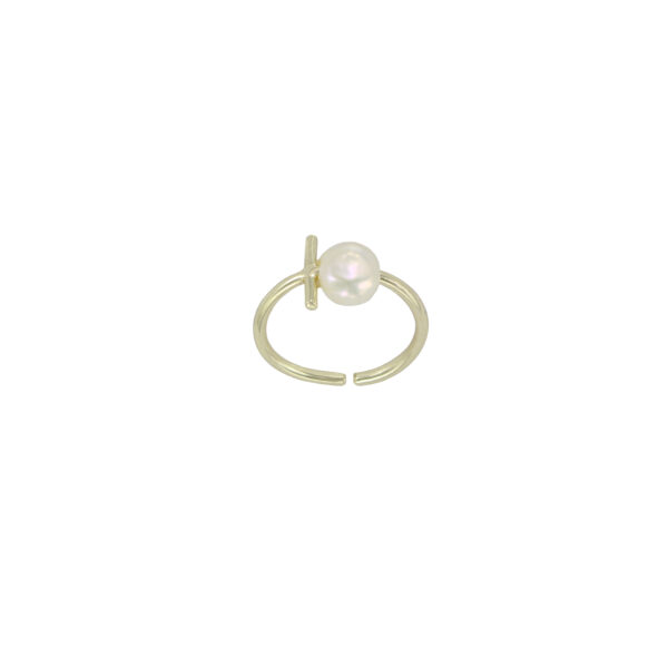 ANILLO UNIVERSAL CHAPADO ORO & PERLA DE CONCHA