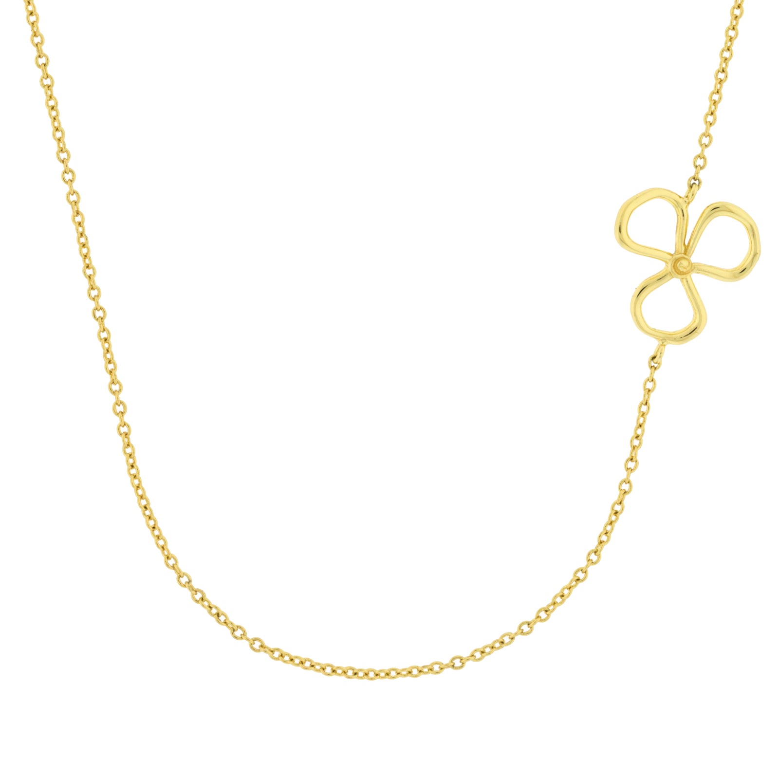 COLLAR DORADO CHAPADO ORO TREBOL 45 CM