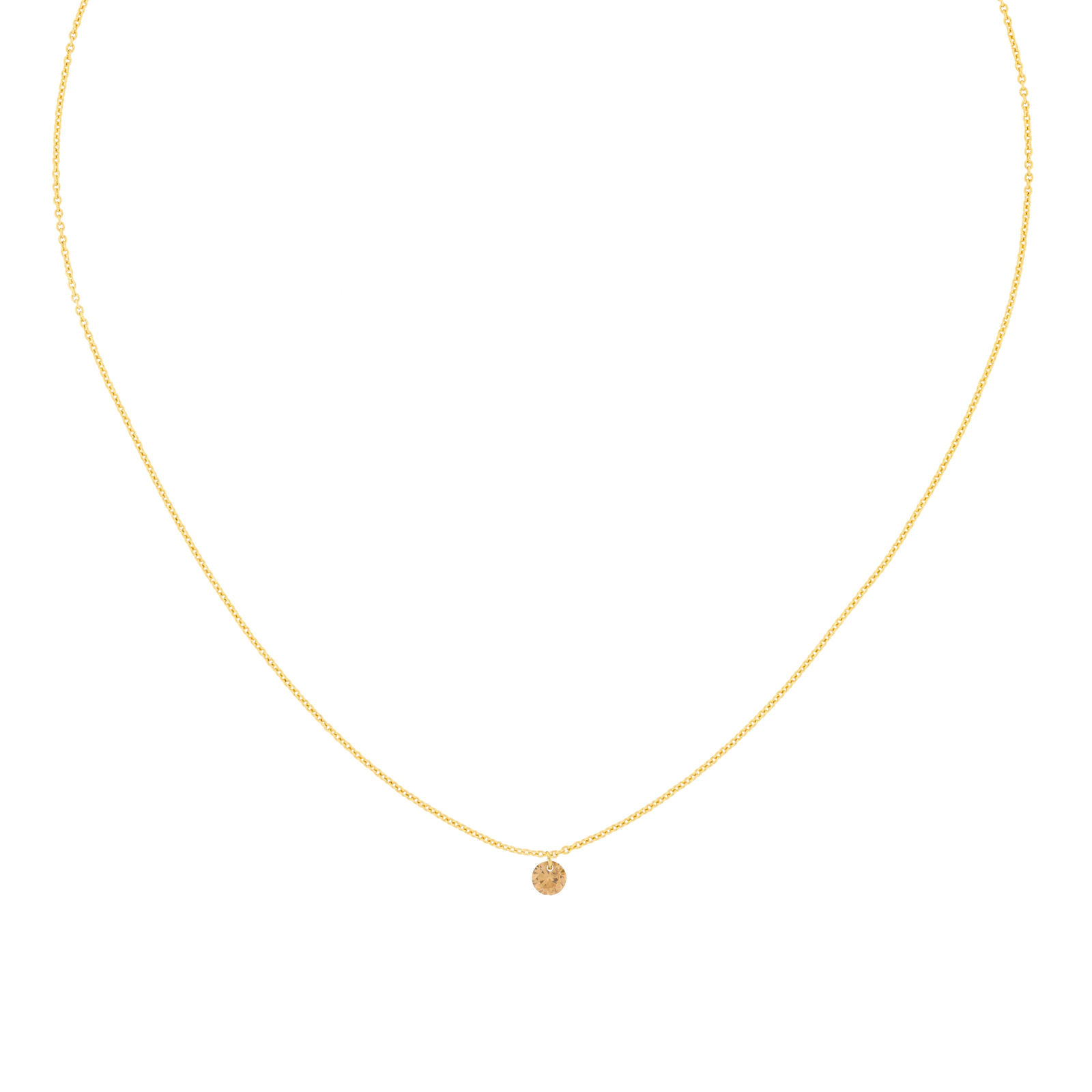COLLAR NARANJA COLECCIÓN MINIMAL COLLAR DOBLE Y CIRCONITA CH
