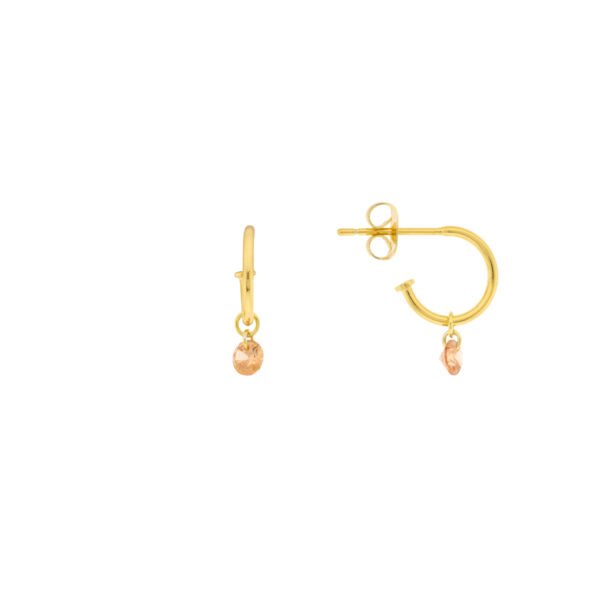 PENDIENTE NARANJA COLECCIÓN MINIMAL ARO CON CIRCONITA CHAPAD