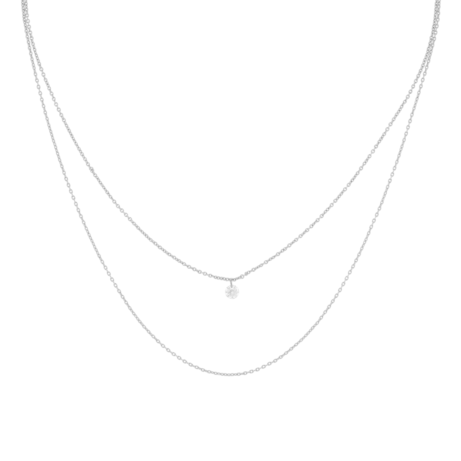COLLAR PLATEADO COLECCIÓN MINIMAL COLLAR CIRCONITA CHAPADO