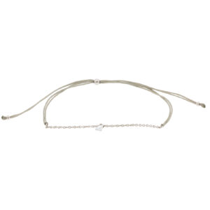 PULSERA PLATEADA COLECCIÓN MINIMAL PULSERA CON CZ Y ALGOD