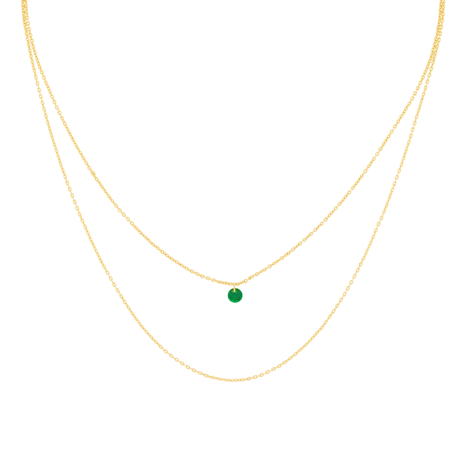 GREEN COLLAR COLLAR COLLECTION MINIMAL CIRCONITA gold plated