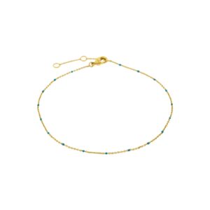 ANKLE GLAZE BLUE WITH GOLD PLATED TURQUOISE