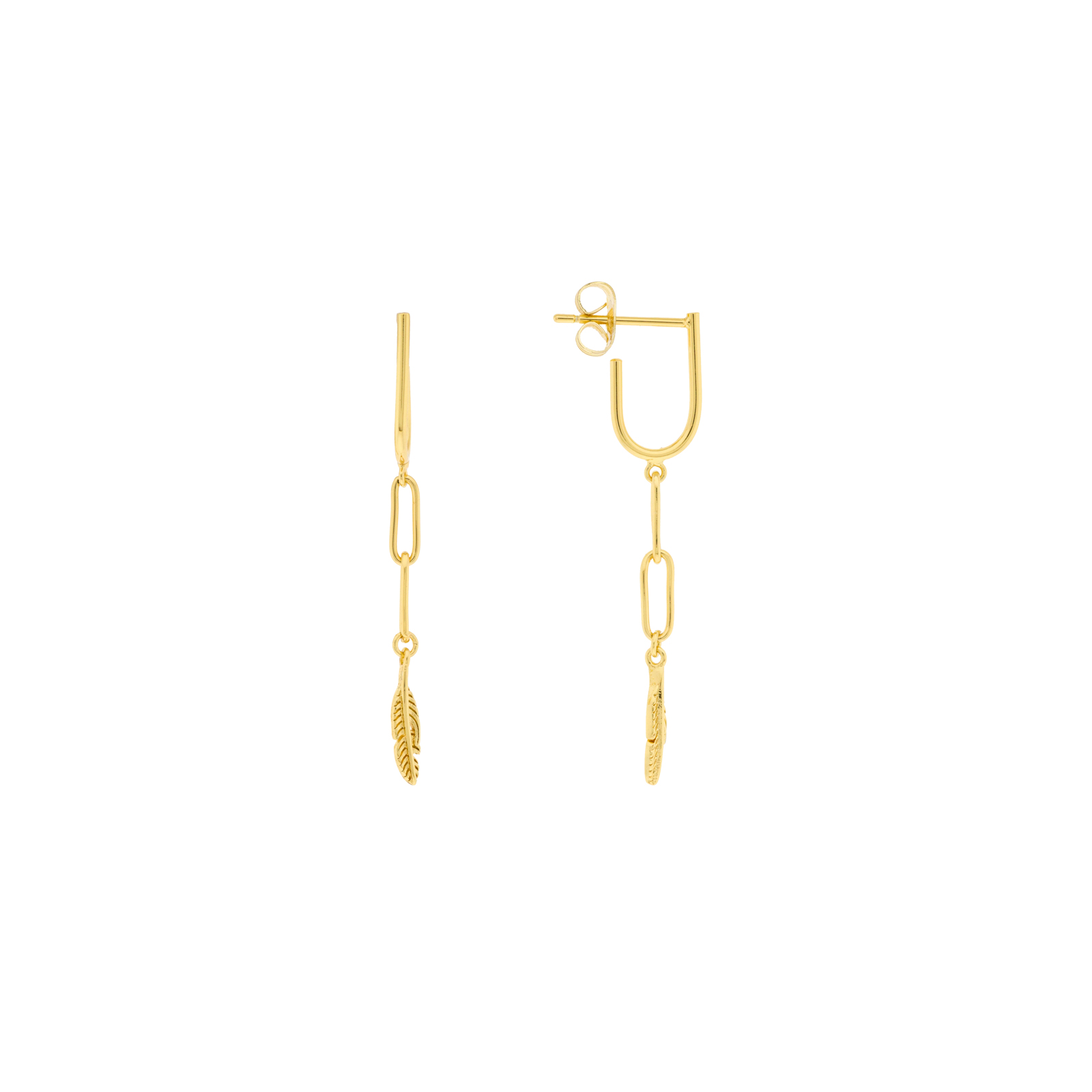 Pendiente dorado Colección Hojita Chapado Oro