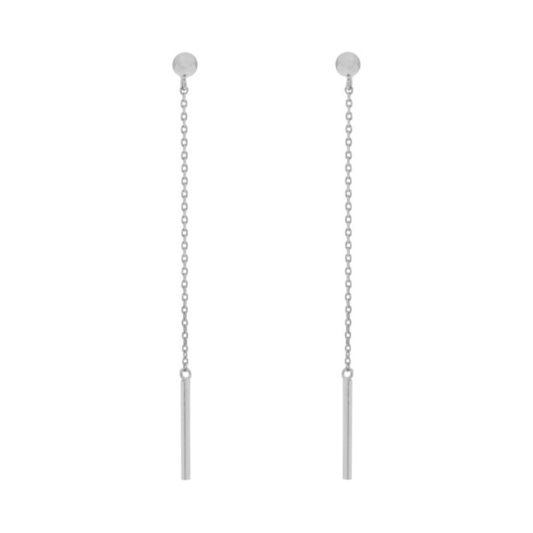 PENIENTE LONG THIN SILVER Rhodium BARRITA