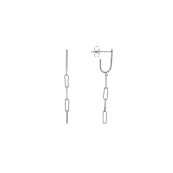 PENDIENTE PLATEADO ESLABON ALARGADO CON DIBUJO 45 CM CHAPADO