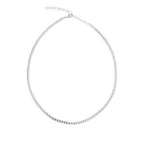 SILVER CHAIN BARBADA 38+ 7 CM RODIO