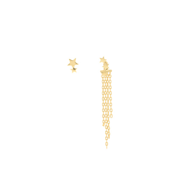 Gold-plated irregular stars and chains Earring