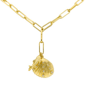Sea collection double Gold plated pendant necklace