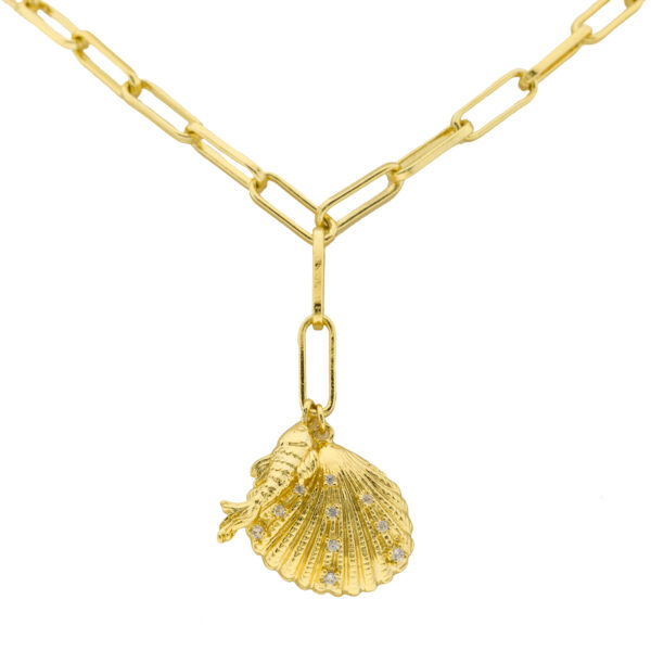 Sea collection double Gold plated pendant necklace