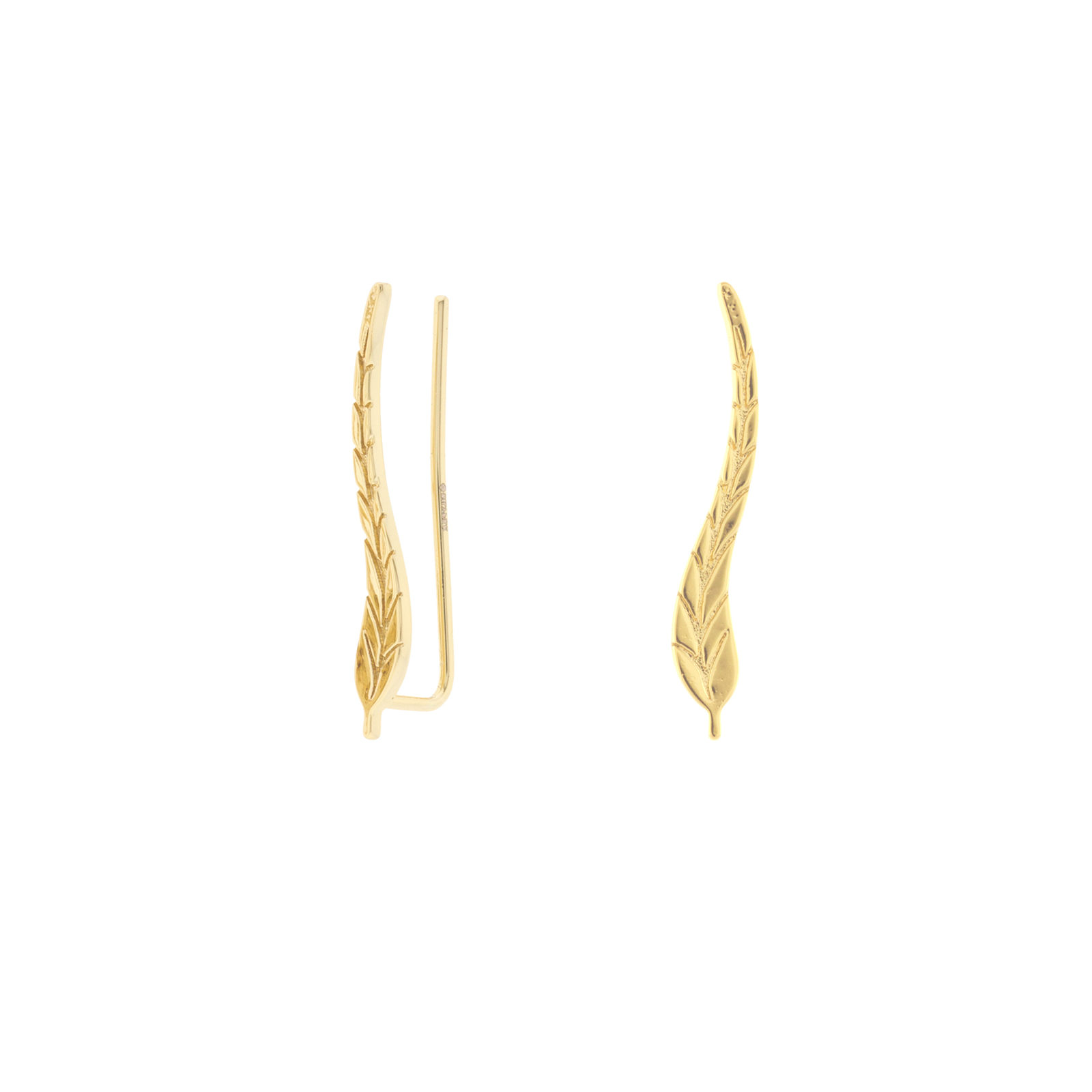 Gold-plated leaf climbing Earring