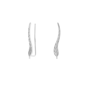 rodium finished leaf climbing Earring