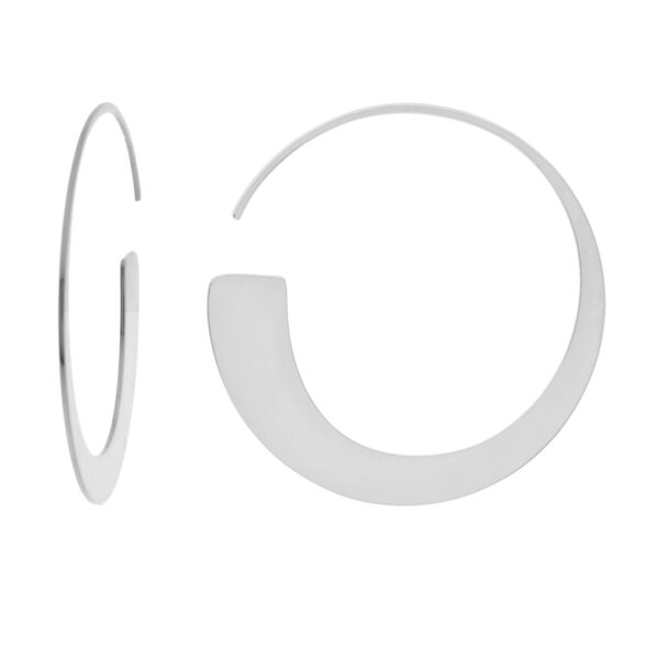 35mm smooth open hoop rhodium finish