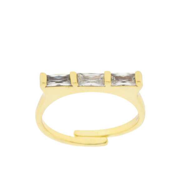 Anillo talla universal con circonitas corte baguette