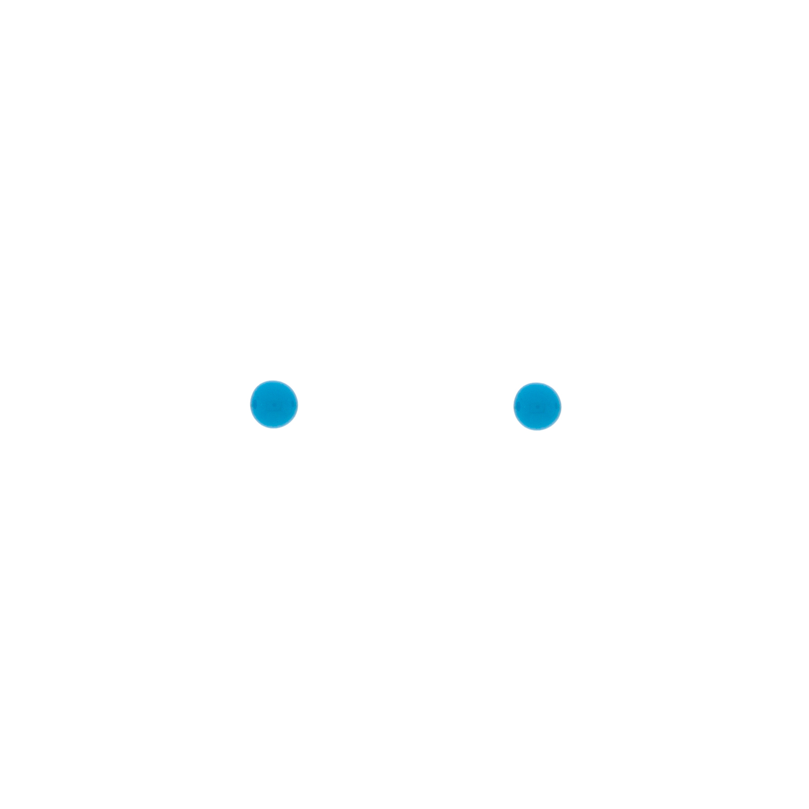 3.5mm ball earring with turquoise enamel