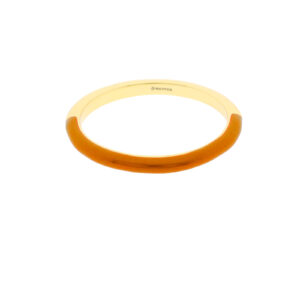 Enameled and gold-plated orange ring
