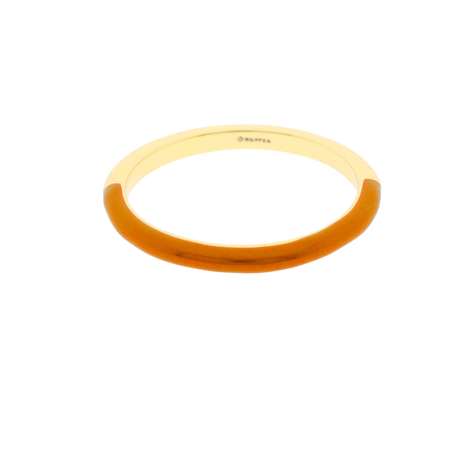 Anillo naranja esmaltado y chapado en oro