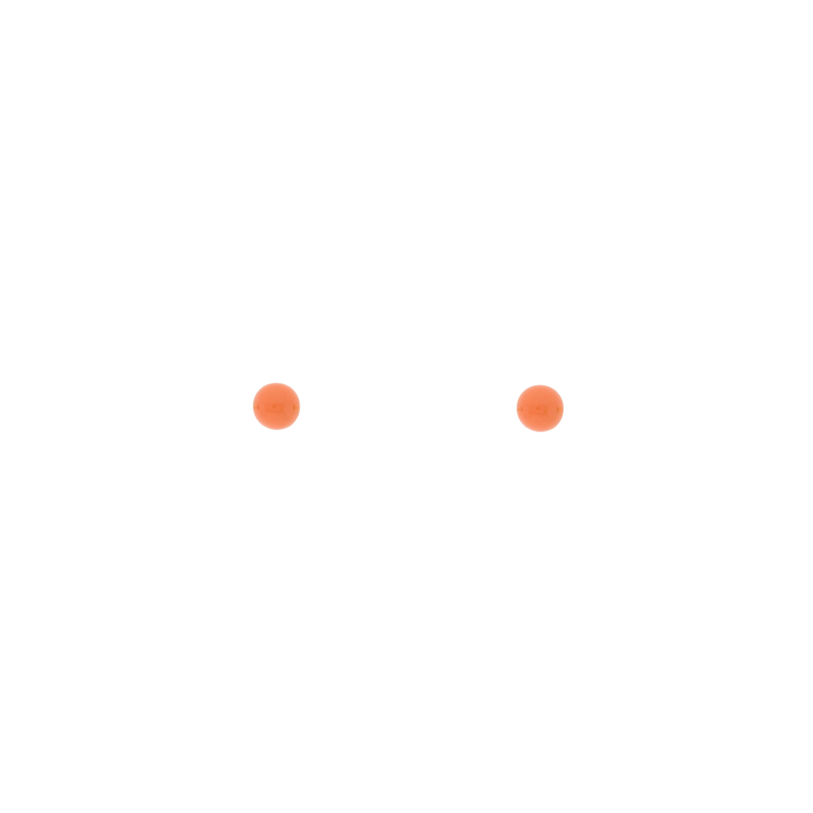 Pendiente de bola 3'5mm con esmalte naranja