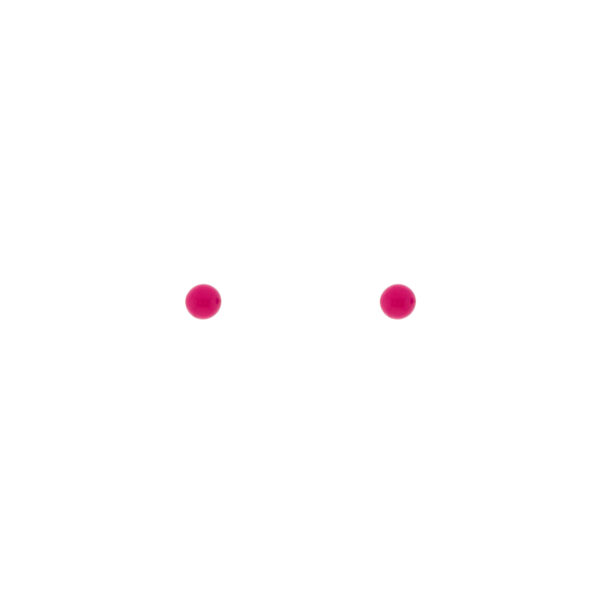 3.5mm ball earring with pink enamel
