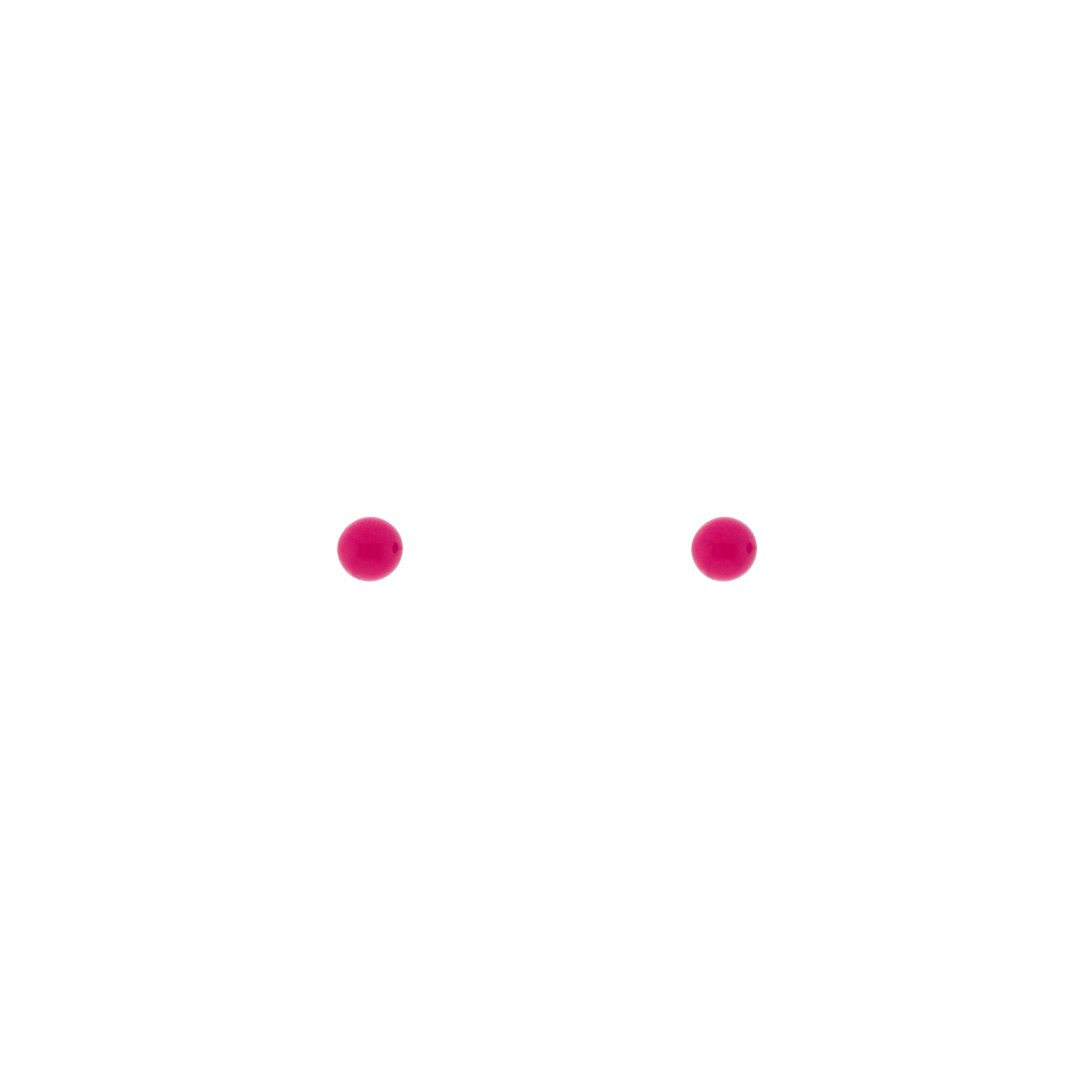Pendiente de bola 3.5mm con esmalte rosa