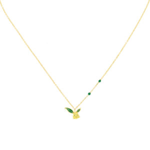 Bilyfer lemon necklace with enamel and yellow zirconia
