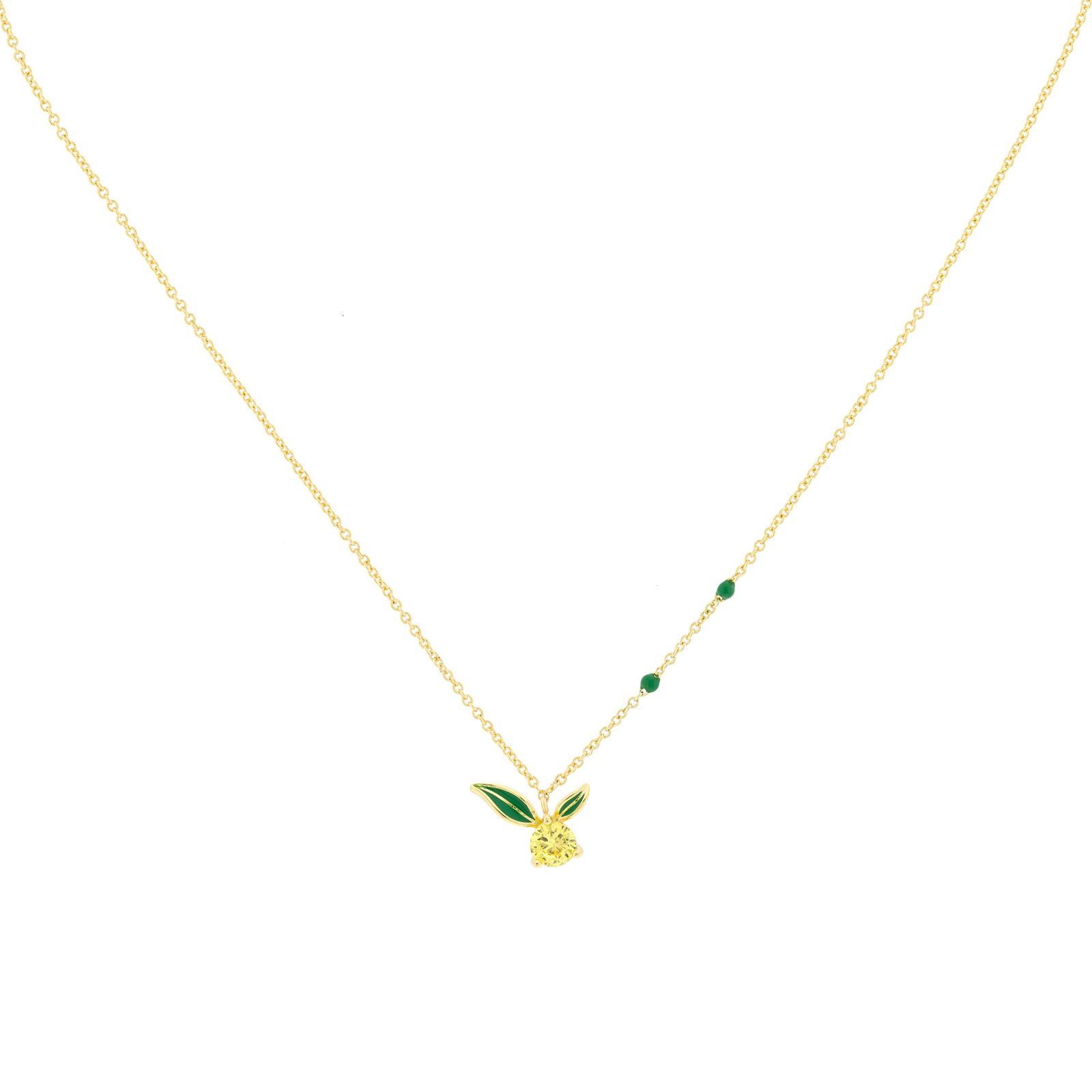 Collar Bilyfer limón con esmalte y circonita amarilla