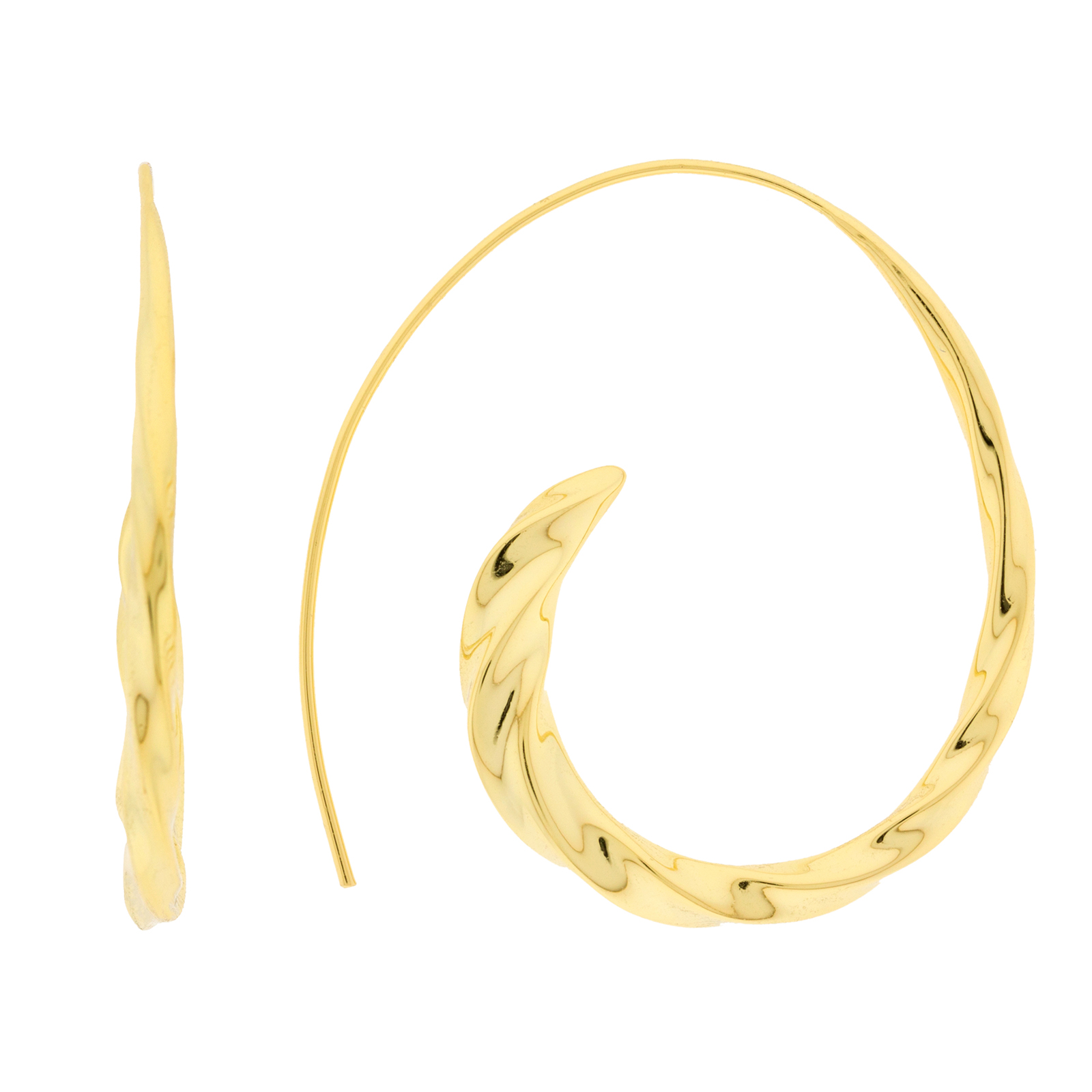 Aro oval con dibujo 42mm chapado oro