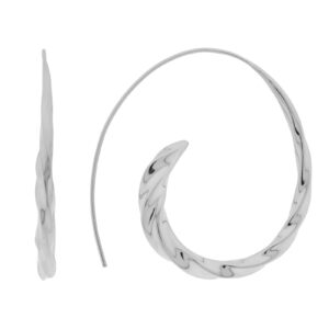 42mm oval hoop with rhodium finish pattern