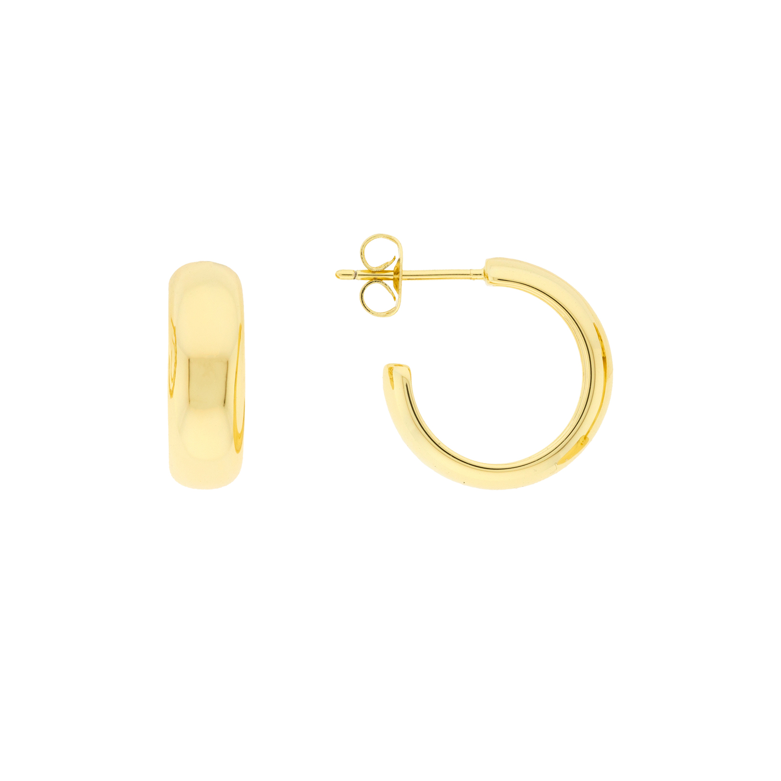 Aro liso 6mm de grosor 14mm diámetro chapado oro