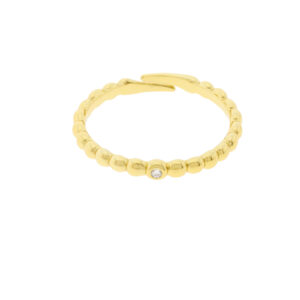 Anillo chapado talla universal con circonita