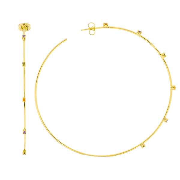 Extra Large 70mm Hoop with Multicolor Zirconia
