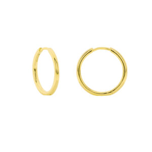 ARO CERRADO REDONDEADO 15MM CHAPADO ORO