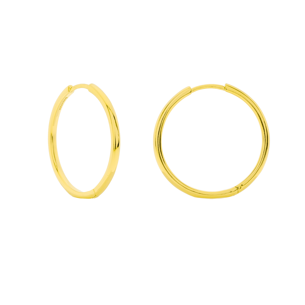 ARO CERRADO REDONDEADO 21MM CHAPADO ORO