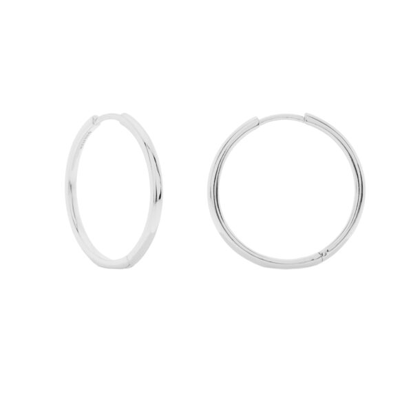 21mm Closed Rounded Hoop Rhodium Finish