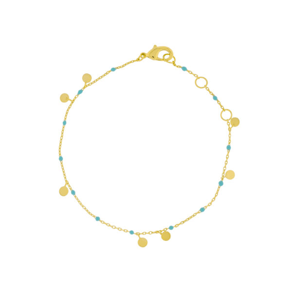 Blue Bracelet with Enamel and Hanging Pieces
