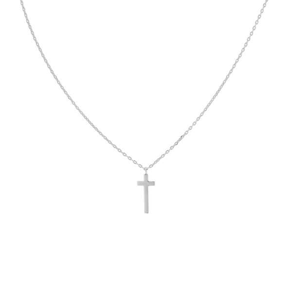 COLLAR CON CRUZ LISA 38+7CM DE EXTENSION RODIADO