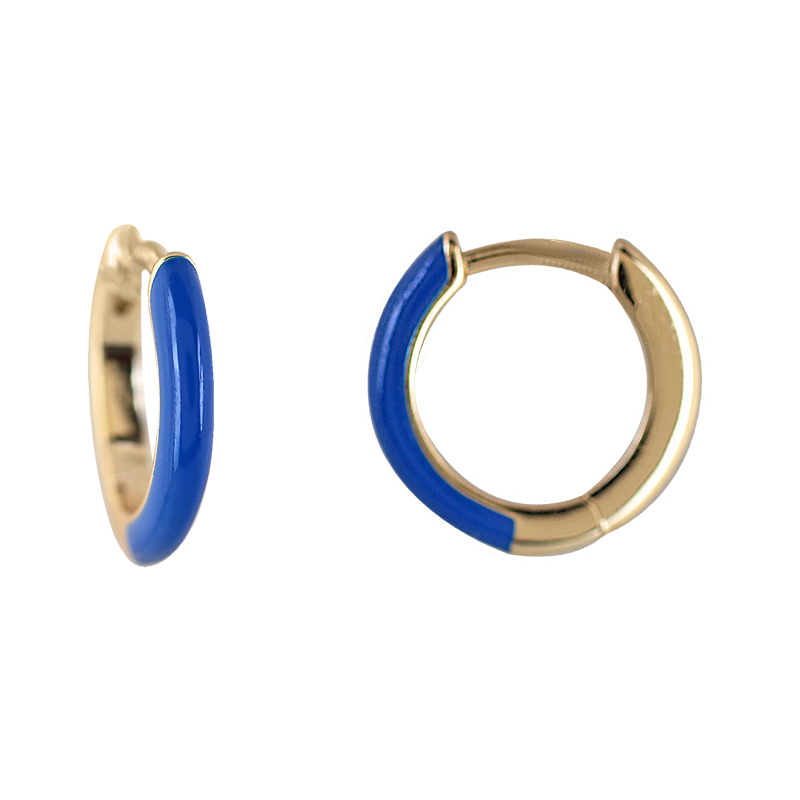 ARO AZUL ESMALTADO Y CHAPADO EN ORO