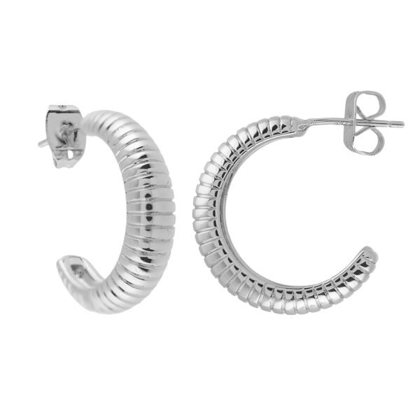 OPEN BRACELET WITH RHODIUM-PLATED ZIRCONIA