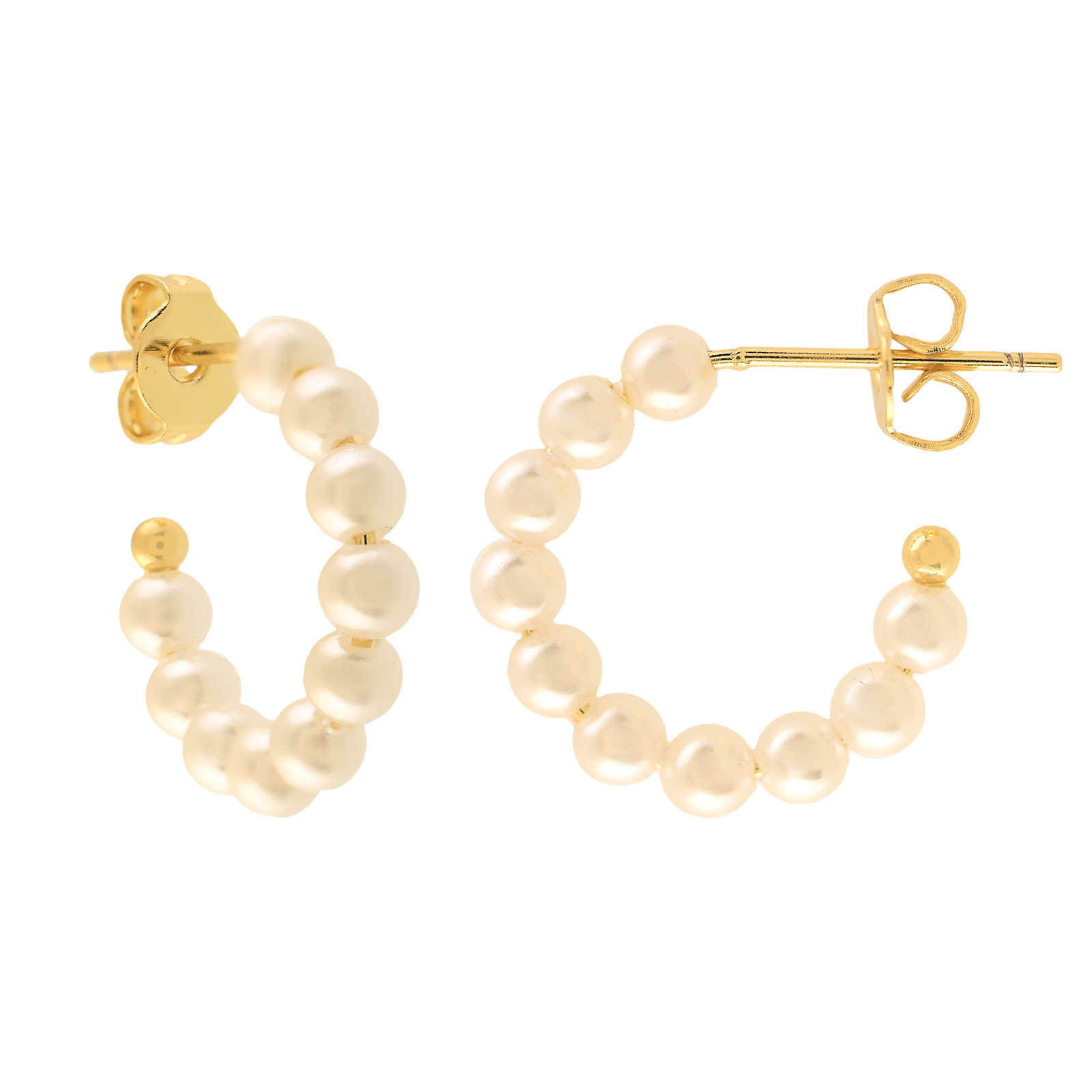ARO 16MM CON PERLAS DE CONCHA CHAPADO ORO