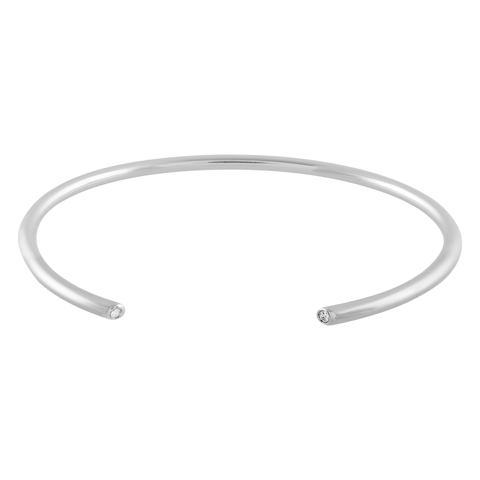PULSERA ABIERTA CON CIRCONITAS RODIADA