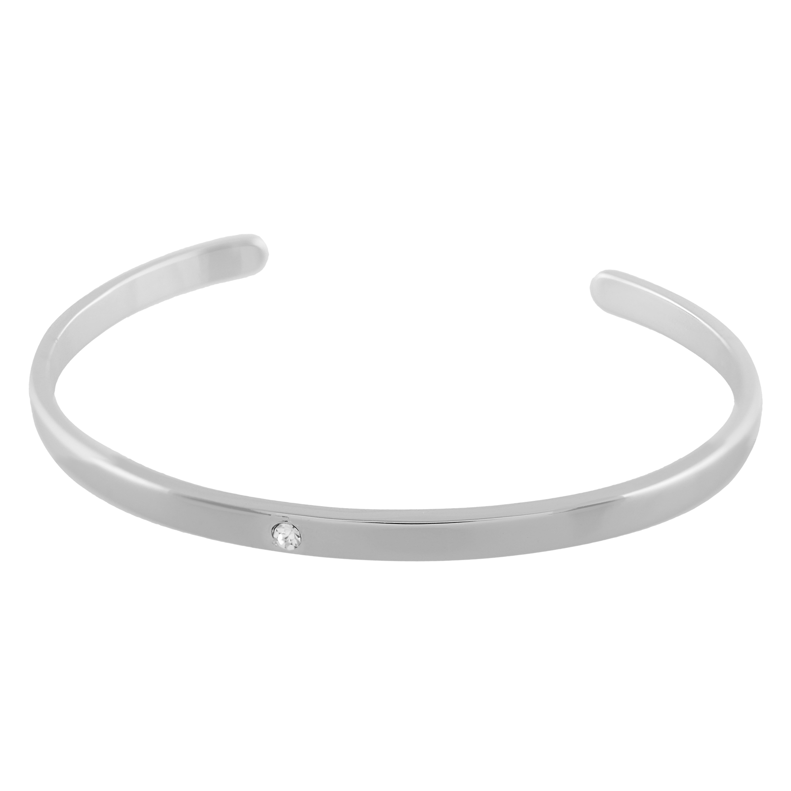 PULSERA ABIERTA CON CIRCONITA RODIADA