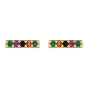 BAR EARRING WITH 3 ZIRCONIA
