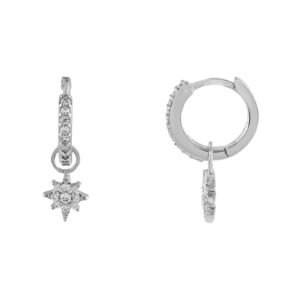 EARRING WITH STAR PENDANT AND ZIRCONIA