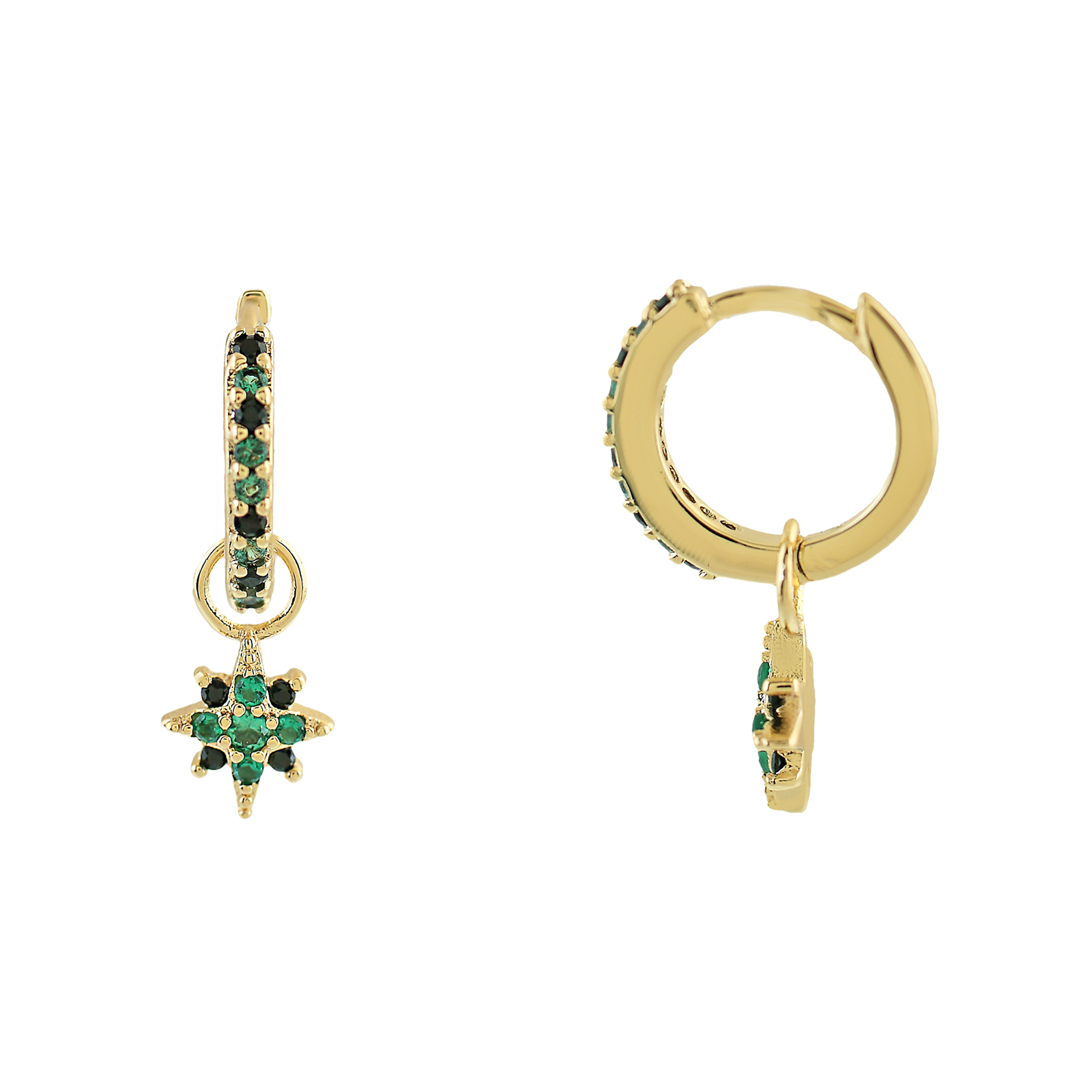 EARRING WITH STAR PENDANT AND ZIRCONIA