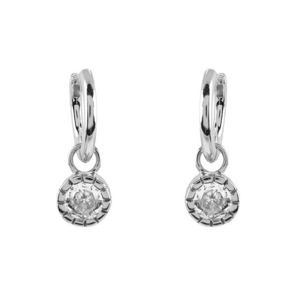 HOOP CARVED WITH PENDANT AND ZIRCONIA